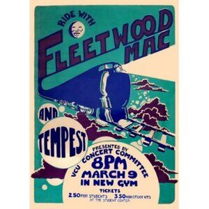 Fleetwood Mac 1973 Concert Poster 13"x19"